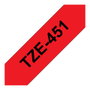 Brother TZe-451 Cinta laminada Negro sobre Rojo 24mm x 8m