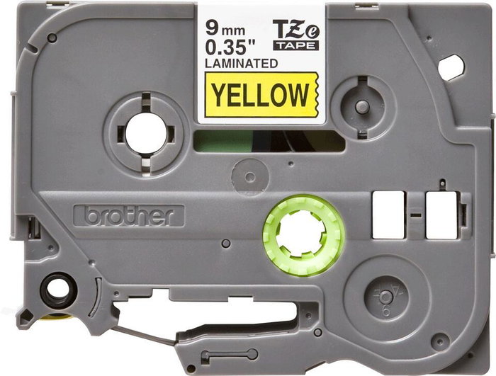 Brother TZe-621 Cinta de Rotular Laminada Negro sobre Amarillo 9mm x 8m