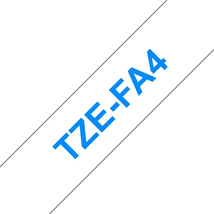 Brother TZe-FA4 Cinta Textil 18 mm x 3 m Azul sobre Blanco