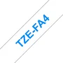 Brother TZe-FA4 Cinta Textil 18 mm x 3 m Azul sobre Blanco