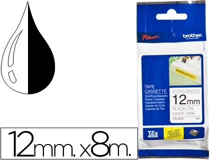 Brother TZe-S231 Cinta Laminada Super Adhesiva 12mm x 8m Blanco/Negro Brother TZe-S231 Cinta Laminada Super Adhesiva 12mm x 8m Blanco/Negro