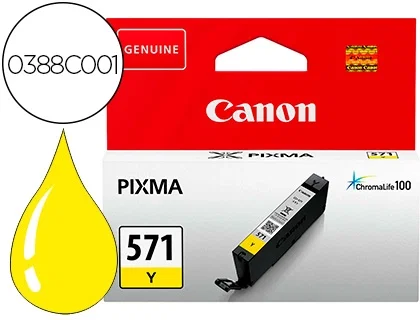 Canon CLI-571Y Cartucho de Tinta Amarillo para PIXMA Canon CLI-571Y Cartucho de Tinta Amarillo para PIXMA