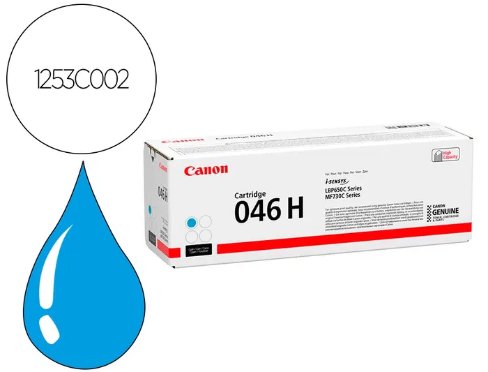Canon Toner 046H / 1253C002 Cyan XL - Cartucho de Tóner Cian de Alta Capacidad Canon Toner 046H / 1253C002 Cyan XL - Cartucho de Tóner Cian de Alta Capacidad