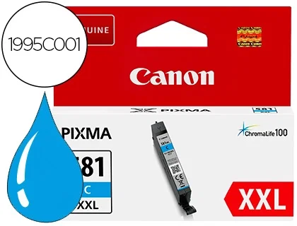Canon CLI-581C XXL Cian Cartucho de tinta Alta Capacidad (1995C001) lifetitle_variant_info Canon CLI-581C XXL Cian Cartucho de tinta Alta Capacidad (1995C001) lifetitle_variant_info