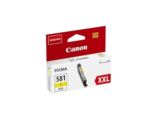 Canon CLI-581Y XXL Amarillo Cartucho de Tinta XXL Original de Alta Capacidad Canon CLI-581Y XXL Amarillo Cartucho de Tinta XXL Original de Alta Capacidad