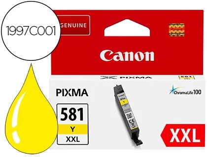 Canon CLI-581Y XXL Amarillo, Cartucho de Tinta Original para PIXMA Canon CLI-581Y XXL Amarillo, Cartucho de Tinta Original para PIXMA