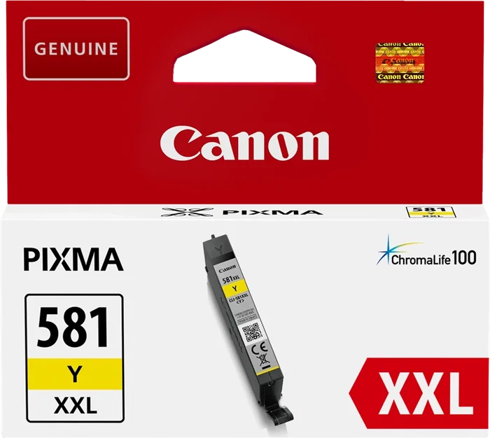 Canon CLI-581Y XXL Amarillo Cartucho de Tinta XXL Original de Alta Capacidad Canon CLI-581Y XXL Amarillo Cartucho de Tinta XXL Original de Alta Capacidad
