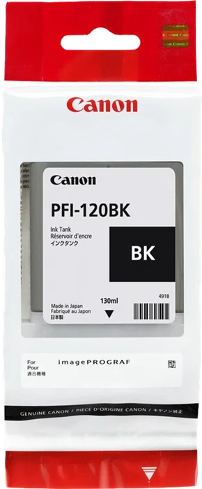 Canon PFI-120bk Cartucho de tinta negro 130ml (2885C001) Canon PFI-120bk Cartucho de tinta negro 130ml (2885C001)