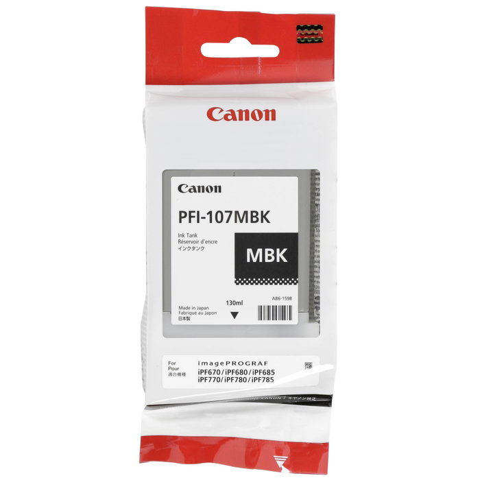 Canon PFI-107MBK Cartucho de Tinta Negro Mate 130 ml Canon PFI-107MBK Cartucho de Tinta Negro Mate 130 ml