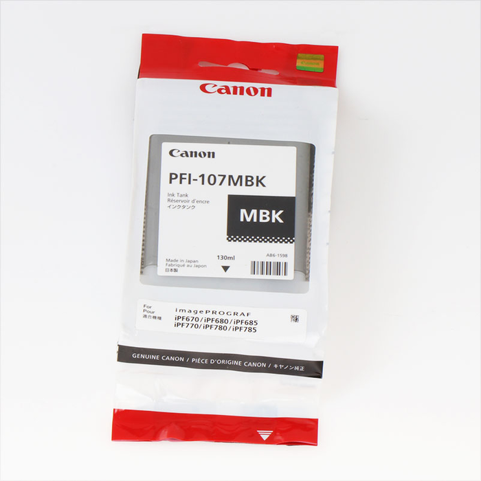 Canon PFI-107MBK Cartucho de Tinta Negro Mate 130 ml Canon PFI-107MBK Cartucho de Tinta Negro Mate 130 ml