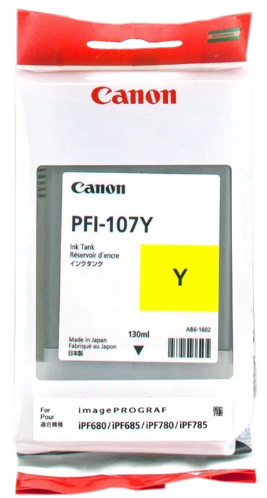 Canon PFI-107Y Cartucho de Tinta Amarillo 130ml (6708B001)探索 Canon PFI-107Y Cartucho de Tinta Amarillo 130ml (6708B001)探索
