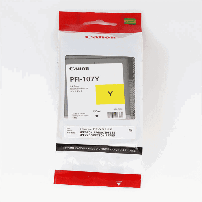 Canon PFI-107Y Cartucho de Tinta Amarillo 130ml