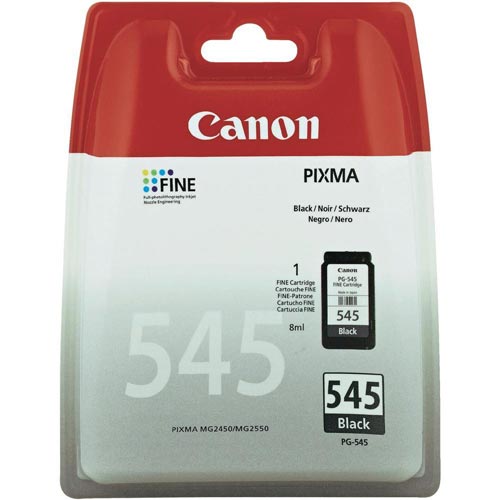 Canon PG-545 Cartucho de Tinta Negro Original, Rendimiento Estándar Canon PG-545 Cartucho de Tinta Negro Original, Rendimiento Estándar
