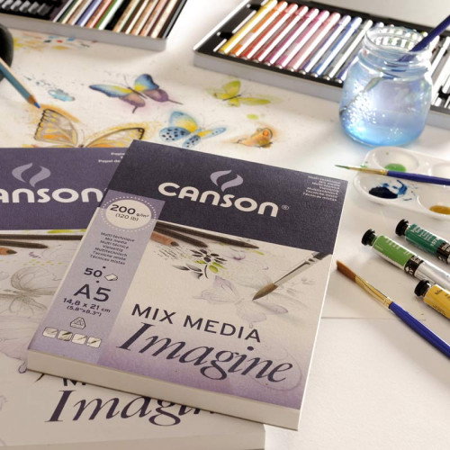 Canson Bloc de dibujo multitécnicas Imagine A3 50 hojas 200 g/m²