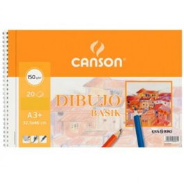 Canson Bloc de Dibujo Basik Espiral A3+ 150g Blanco Natural Pack de 10