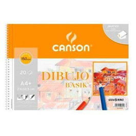 Canson Bloc de Dibujo Basik Espiral A4+ 150g Blanco Natural Pack de 10