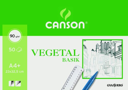 Bloc De Dibujo Guarro-Canson Basik Vegetal Encolado A4+ 95G 50H (Set de 10)
