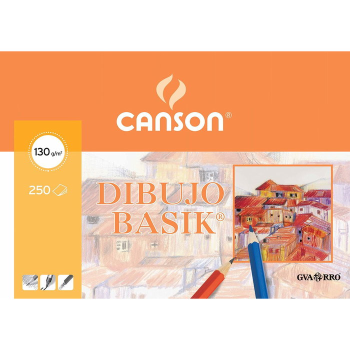 Canson Papel de Dibujo Basik 130 g con Recuadro 32,5x46 cm