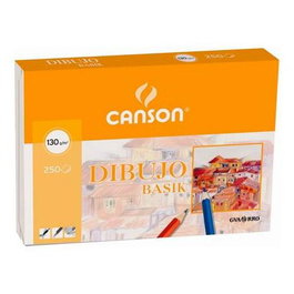Canson Papel Guarro Basik A3 Liso 130 gr -250 Hojas- Papel de Dibujo Blanco Natural