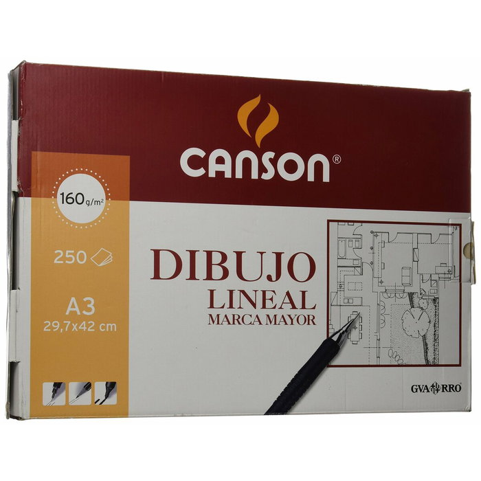 Canson Papel de dibujo Guarro Basik A3 liso 160g - 250 hojas