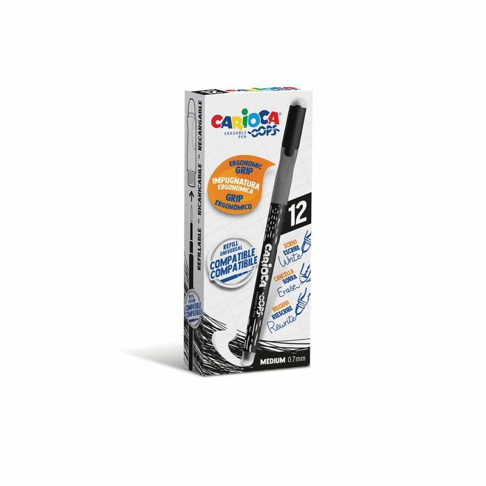 Carioca Bolígrafo Oops Monocolor Negro Caja 12 UD