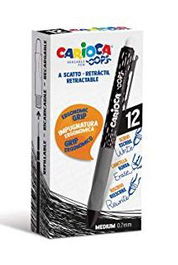 Carioca Bolígrafo Tinta Borrable Oops Retráctil 0.7 mm Monocolor Negro Caja 12 Unidades