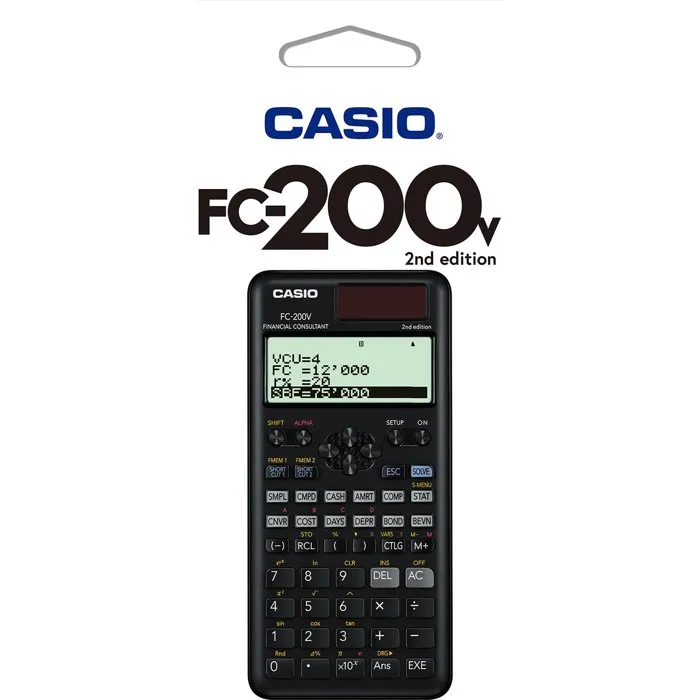 Casio FC-200V-2 Calculadora Financiera Negra Casio FC-200V-2 Calculadora Financiera Negra