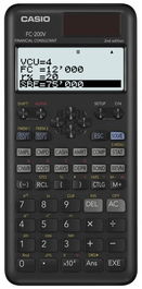 Casio Calculadora Científica FC-200 V-2 Solar-Pilas Programable 4 Líneas LCD 10+2 Dígitos Negro