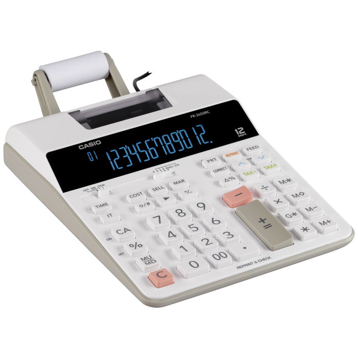Casio FR-2650RC Calculadora con Impresora de 12 Dígitos, Blanco Casio FR-2650RC Calculadora con Impresora de 12 Dígitos, Blanco