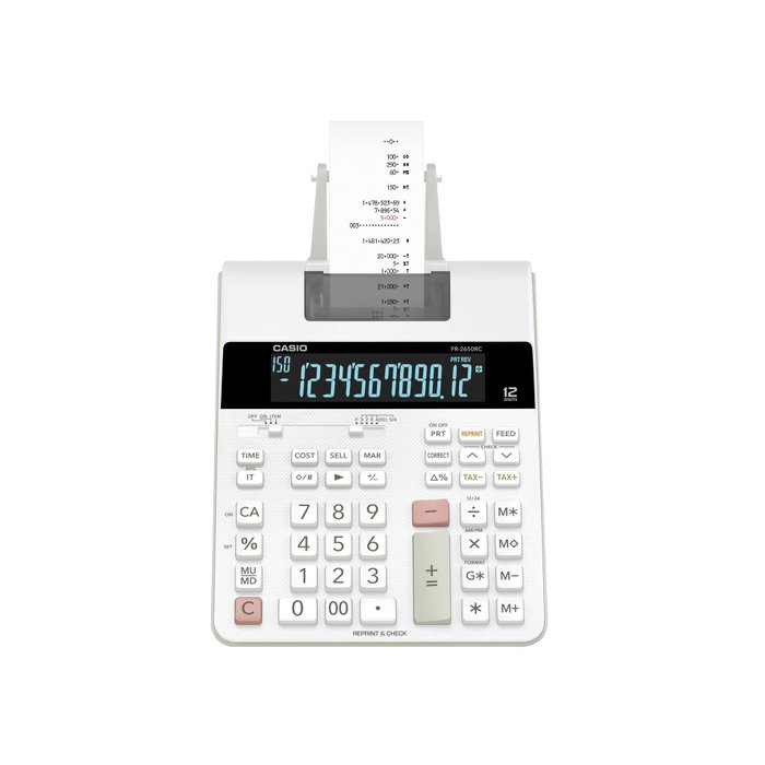 Casio FR-2650RC Calculadora con Impresora de 12 Dígitos, Blanco Casio FR-2650RC Calculadora con Impresora de 12 Dígitos, Blanco