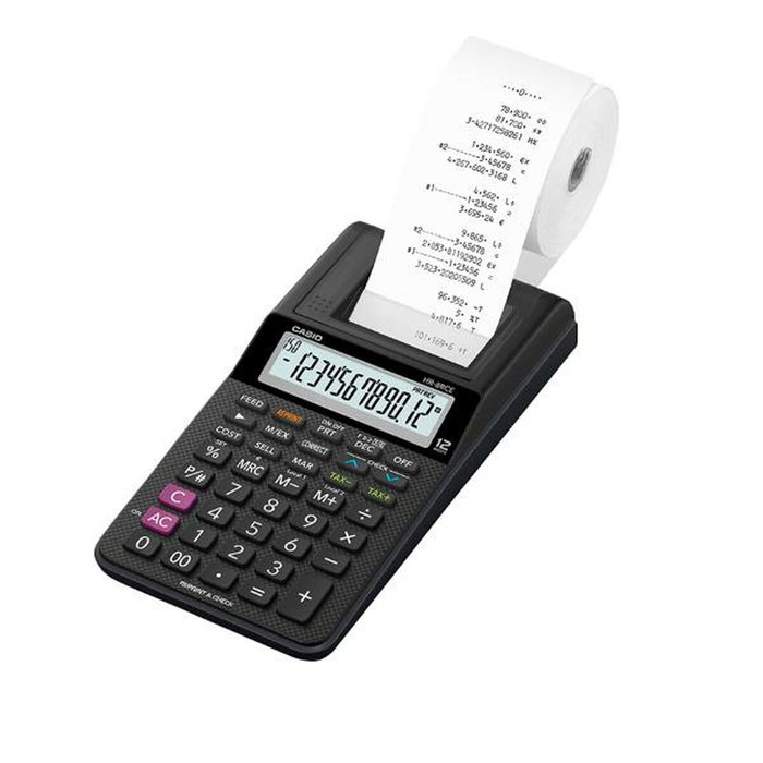 Casio HR-8RCE Calculadora Impresora de 12 Dígitos Negro Casio HR-8RCE Calculadora Impresora de 12 Dígitos Negro