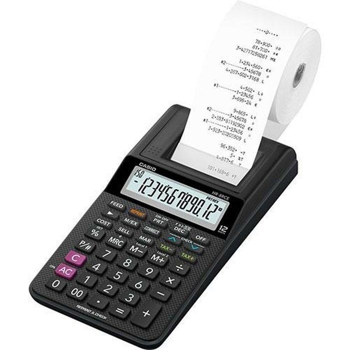 Casio HR-8RCE Calculadora Impresora de 12 Dígitos Negro Casio HR-8RCE Calculadora Impresora de 12 Dígitos Negro