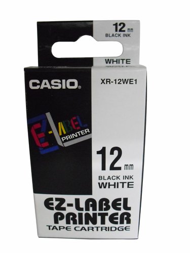 Casio Cinta para Etiquetadora 12 mm x 8 m Negro sobre Blanco XR-12WE1 Casio Cinta para Etiquetadora 12 mm x 8 m Negro sobre Blanco XR-12WE1