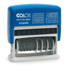 Colop Fechador Mini S120/WD Azul con 12 Textos