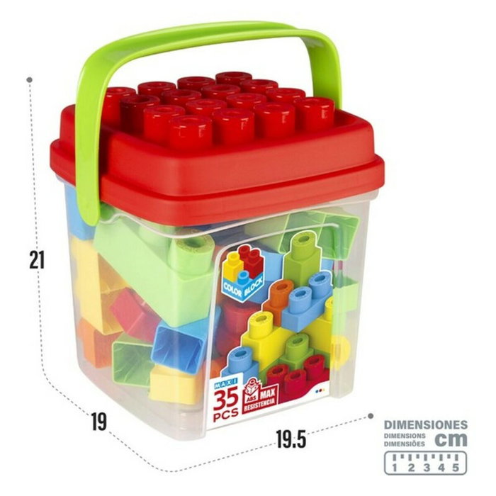 Colorbaby Cubo De Bloques De Construcción Basic Infantil 35 Piezas C-Surtidos +18 Meses
