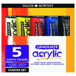 Daler Rowney Set Starter Graduate Acrylic 5 Tubos De 120 mL C-Surtidos
