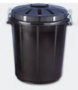 Denox Cubo de basura redondo con tapa 70L negro