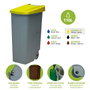 Denox Contenedor de Reciclaje 110L con Ruedas y Tapa Amarilla Gris