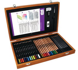 Derwent Estuche de Pintura con Lápices de Colores Academy Madera 35 Piezas