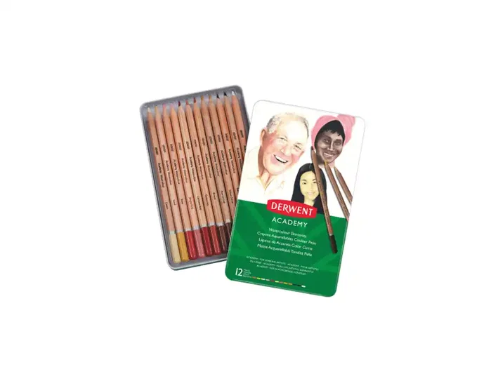 Derwent Academy Lápices Acuarelables Tonos Piel con Estuche Metálico Derwent Academy Lápices Acuarelables Tonos Piel con Estuche Metálico
