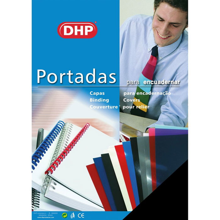 Dhp Tapas de Encuadernación A4 Negro 450 Micras (Paquete de 100)