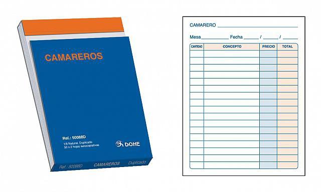 Dohe Talonario Camareros 1-8 Bolsillo Duplicado Autocopiativo - Set de 10 unidades (Set de 10) Dohe Talonario Camareros 1-8 Bolsillo Duplicado Autocopiativo - Set de 10 unidades (Set de 10)