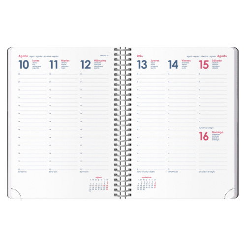 Dohe Agenda Anual Syncro Espiral 15x21cm Negro 2025 Semana Vista Dohe Agenda Anual Syncro Espiral 15x21cm Negro 2025 Semana Vista