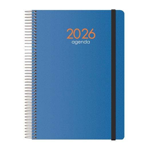 Dohe Agenda Anual Syncro Espiral 15x21 cm con Cierre de Goma PP Azul 2026 Dohe Agenda Anual Syncro Espiral 15x21 cm con Cierre de Goma PP Azul 2026