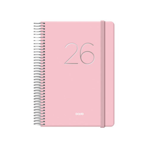 Dohe Agenda 2026 Gloss Espiral Día Página 12.5 x 18 cm Rosa 12571 - 26