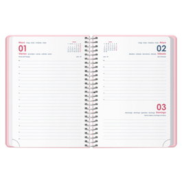 Agenda Anual (2026) Dohe Gloss Espiral Tapa Extra Con Goma 125X180 D/P Rosa