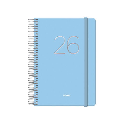 Agenda Anual (2026) Dohe Gloss Espiral Tapa Extra Con Goma 125X180 D/P Azul