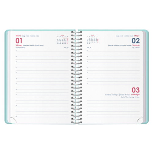 Agenda Anual (2026) Dohe Gloss Espiral Tapa Extra Con Goma 125X180 D/P Verde Agenda Anual (2026) Dohe Gloss Espiral Tapa Extra Con Goma 125X180 D/P Verde