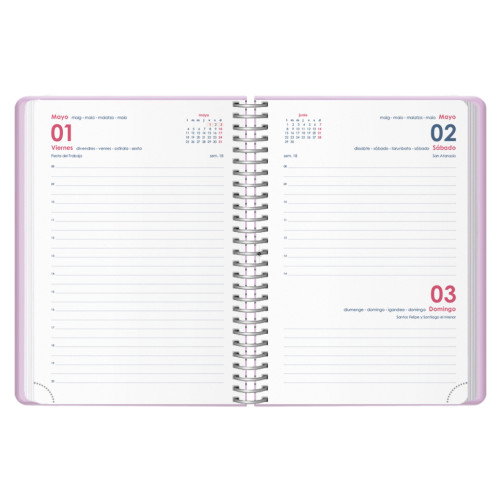 Dohe Agenda Anual Gloss Espiral Morado 12,5x18 cm 2026
