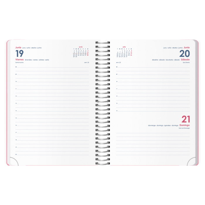 Dohe Agenda Anual Memphis Espiral Rosa 15x21cm 2026